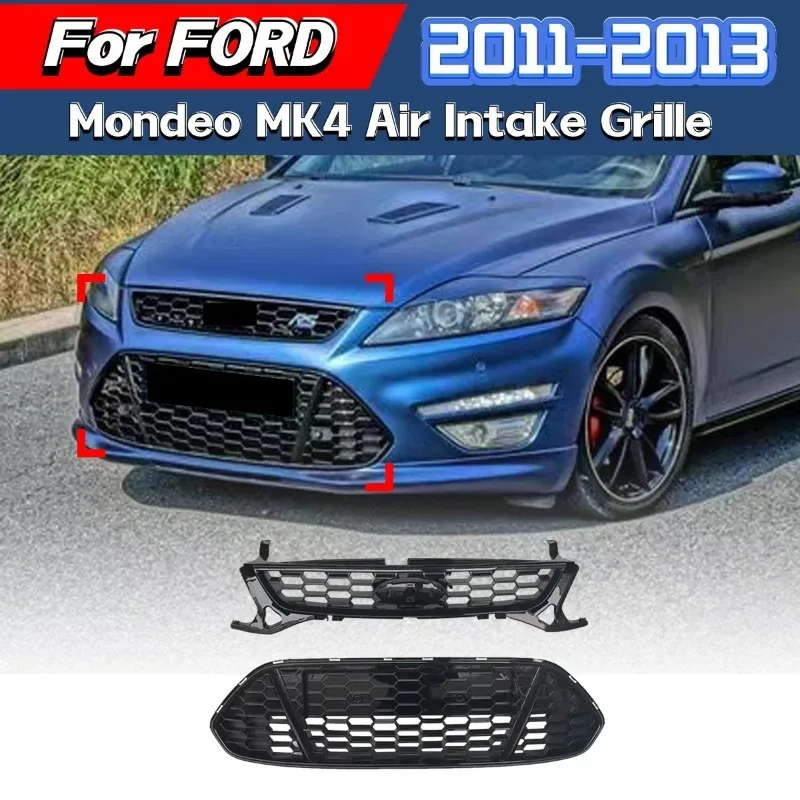 

For Ford Mondeo MK4 2011 2012 2013 Air Intake Grille Honeycomb Mesh Car Radiator Grille Front Bumper Upper Lower Racing Grill