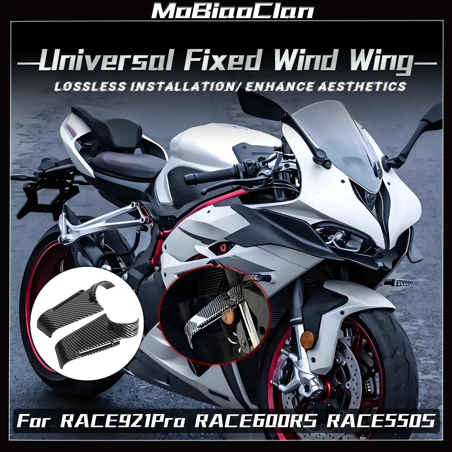 

For QJMOTOR Race921PRo RACE600RS/500S Race 550S shock-absorbing fixed wing side wing guide plate motorcycle universal fixed wing