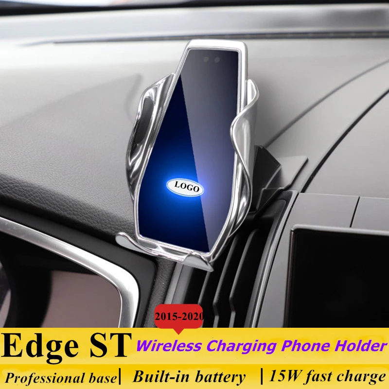 Dedicated for Ford Edge ST 2015-2020 Car Phone Holder 15W Qi Wireless Car Charger for iPhone Xiaomi Samsung Huawei Universal