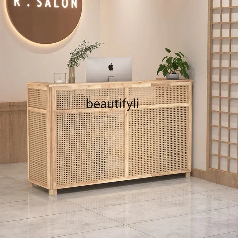 A07 Simple Cashier Bar Reception Cashier Table Chinese Restaurant Reception Desk Shops