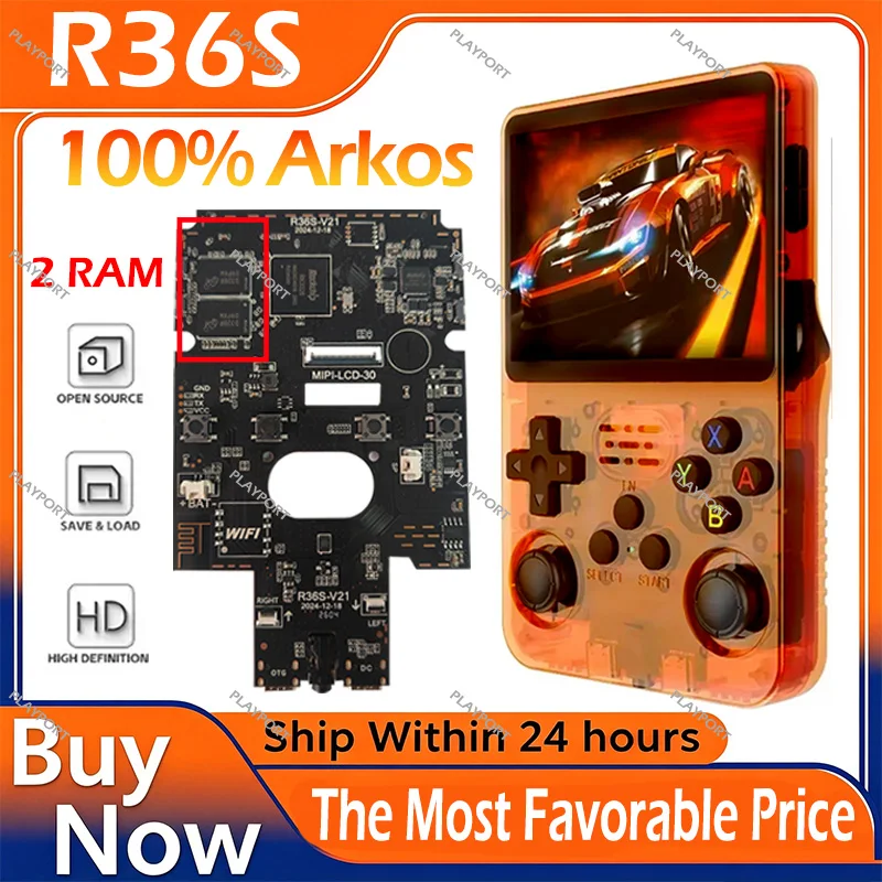 R36S Original Retro Handheld Game Player Arkos System 3.5