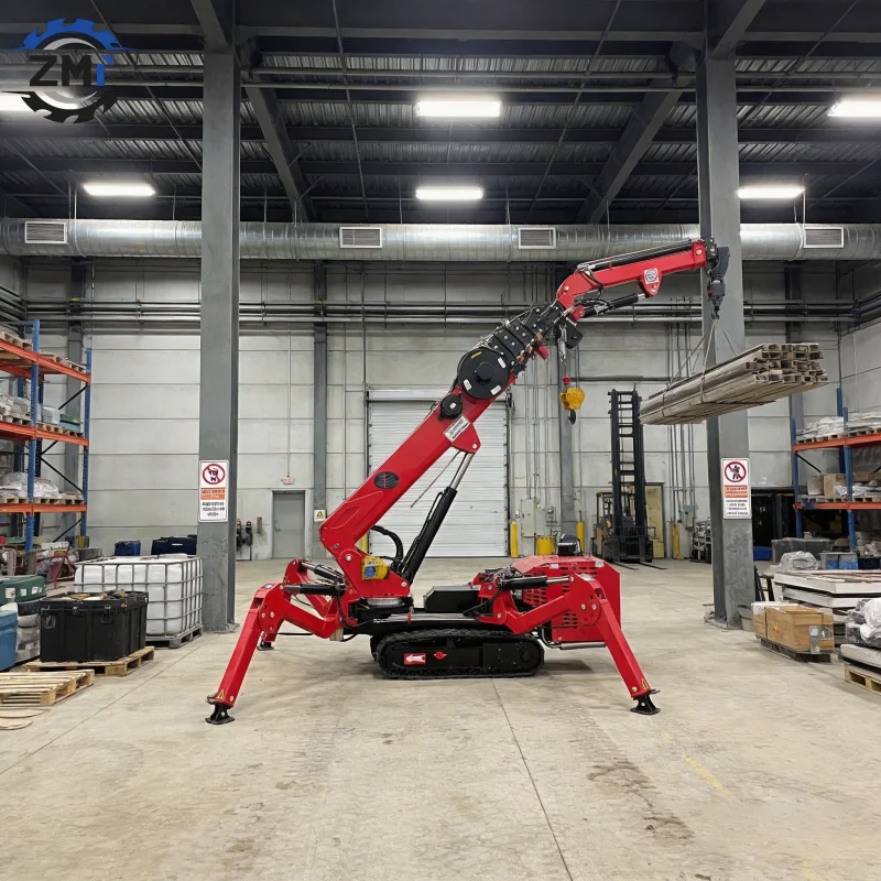 P-1134 CE Certified Spider Crane 1.2T 3T 5T Electric Telescopic Boom Remote Control For Indoor Narrow Space Construction