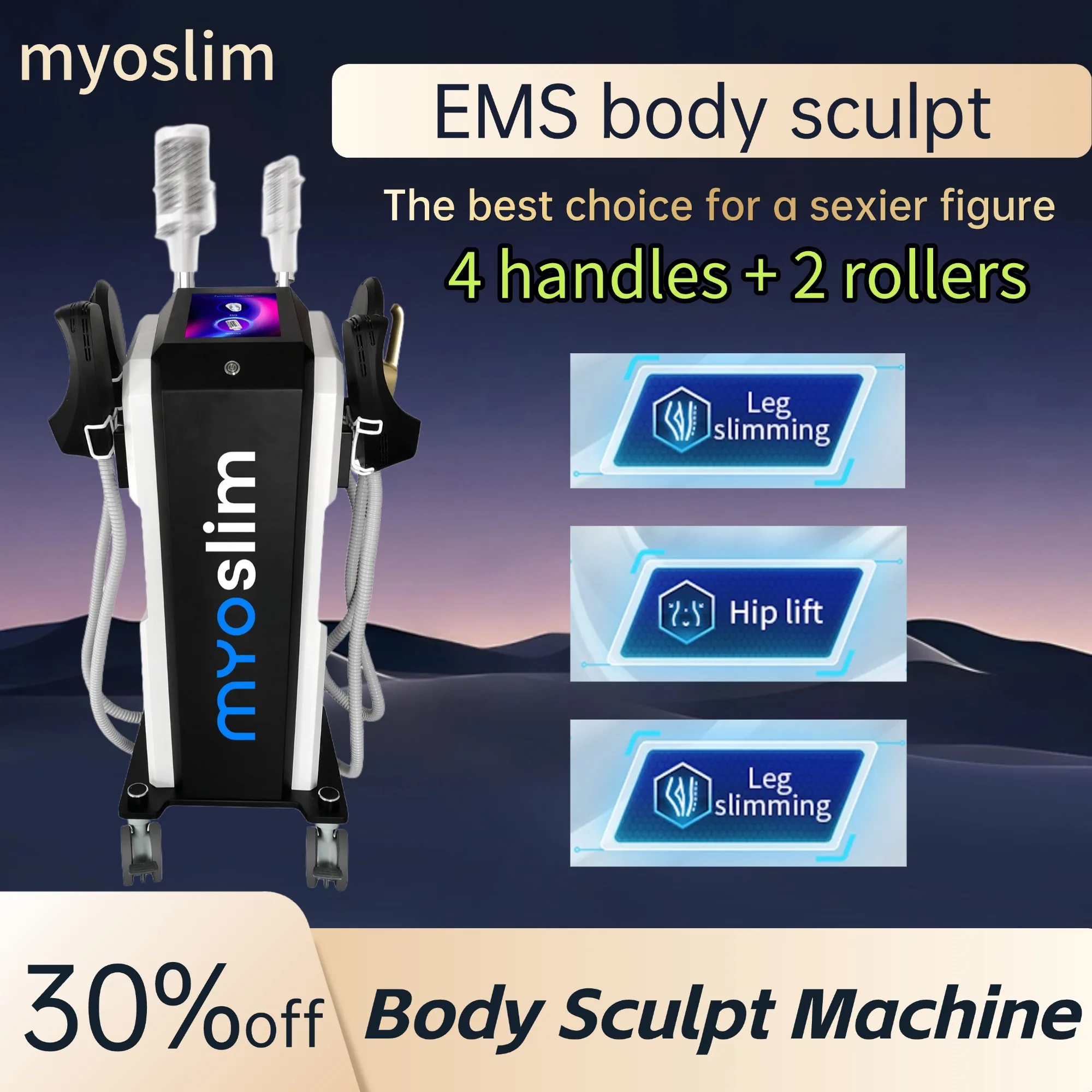 

RF Magnetic Slimming EMS Roller Massage Facial Line Shaping Vest Hip Slimming Device Perfect Curve Fat Burning for Face And Body