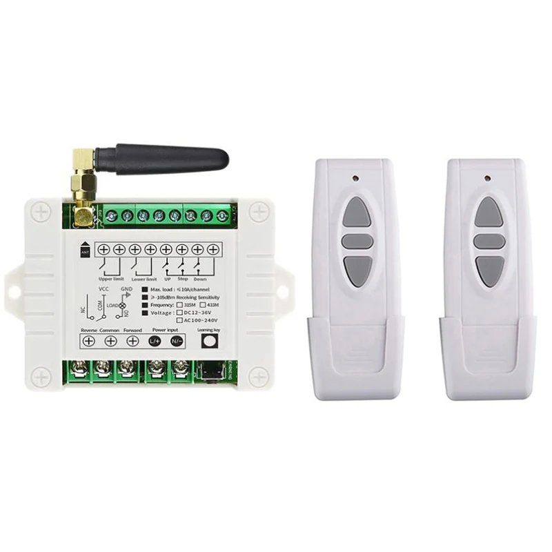 AC110V220V 2CH Motor Remote Control Switch Motor Forwards Reverse Up Down Stop Door Window Curtain Wireless TX RX Limited Switch