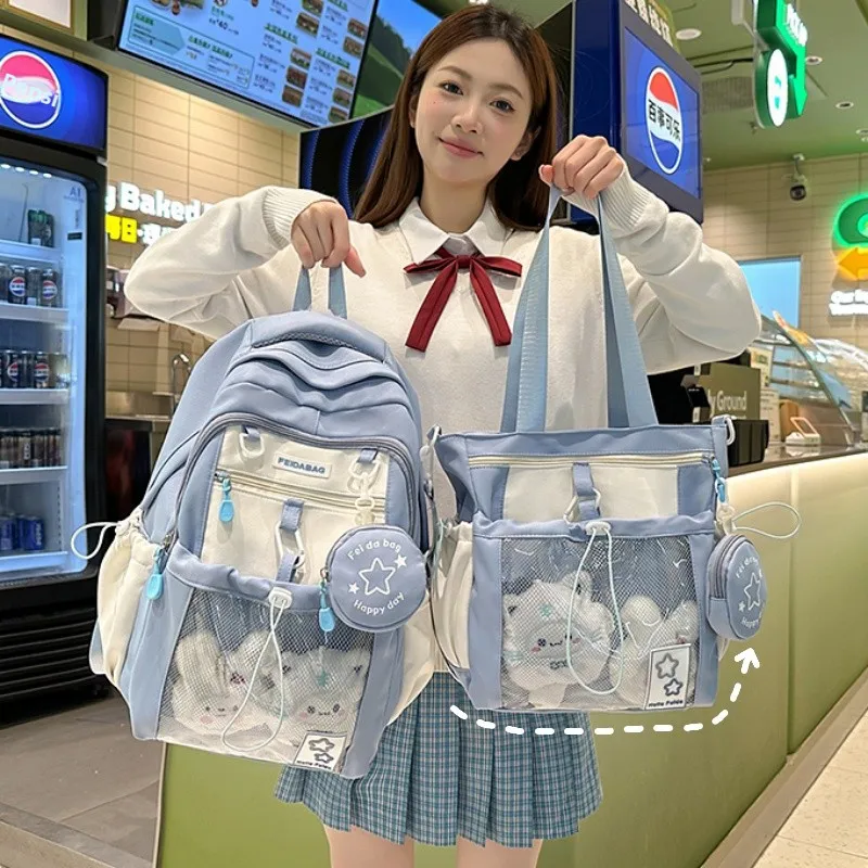 High Aesthetic Value Lightweight Large Capacity Backpack for Girls Primary And Middle School Students Cute Shoulder Bag