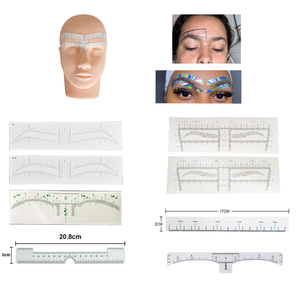 Disposable Airbrush Eyebrow Sticker Brow Mapping Guide Eyebrow Shaping Stencil Tool Brow Shape Tape PMU Makeup Accessory Supply