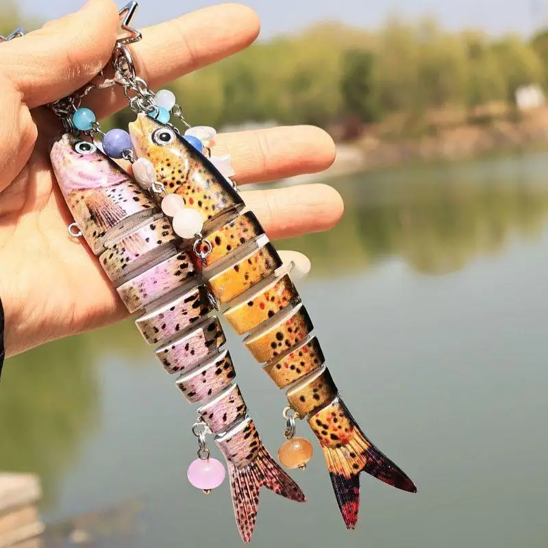 Handmade Fish Keychains Funny Fish Shape Bag Charms Cute Creative Mobile Phone Lanyard Bag Pendant Men Women Jewelry Accessories