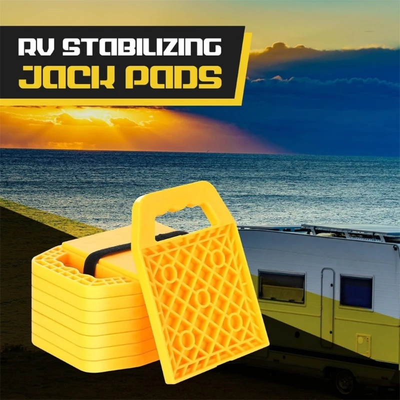 

4Pcs Recreational vehicle Journeyer Stabilizing Mattresses Strong Leveling Hurdles with Not Slip and Dense Storage for Trailers