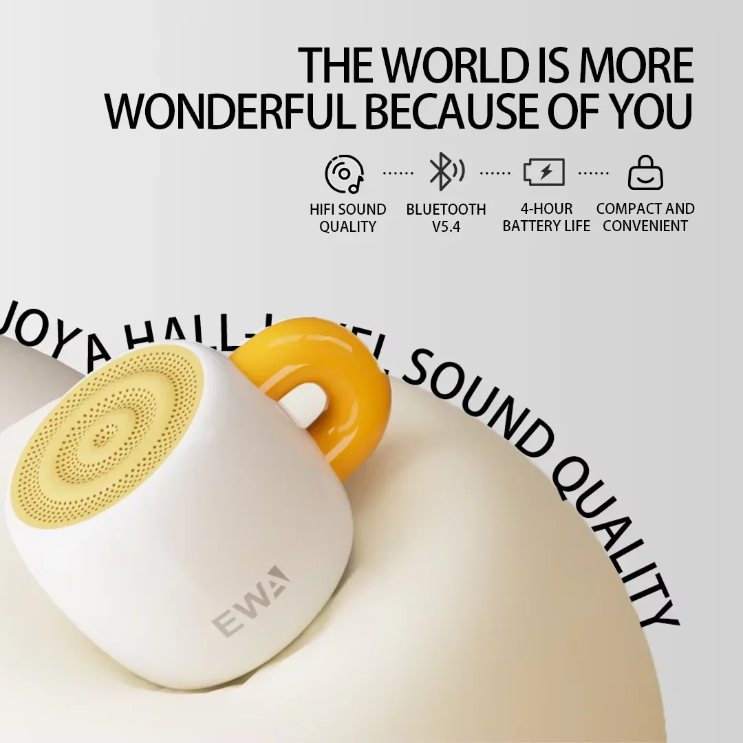 EWA جديد القدح كايكسا دي سوم سماعة لاسلكية تعمل بالبلوتوث 5.4 المتكلم المحمولة مقاوم للماء مكبر صوت صغير التخييم في الهواء الطلق المتكلم