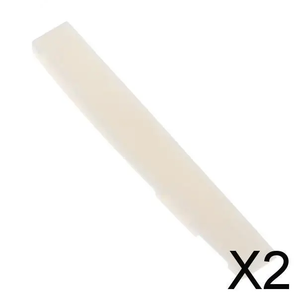 2x Guitar Bridge Saddle Nut Replacement Real Bone for Acoustic Guitar 72X3X11mm