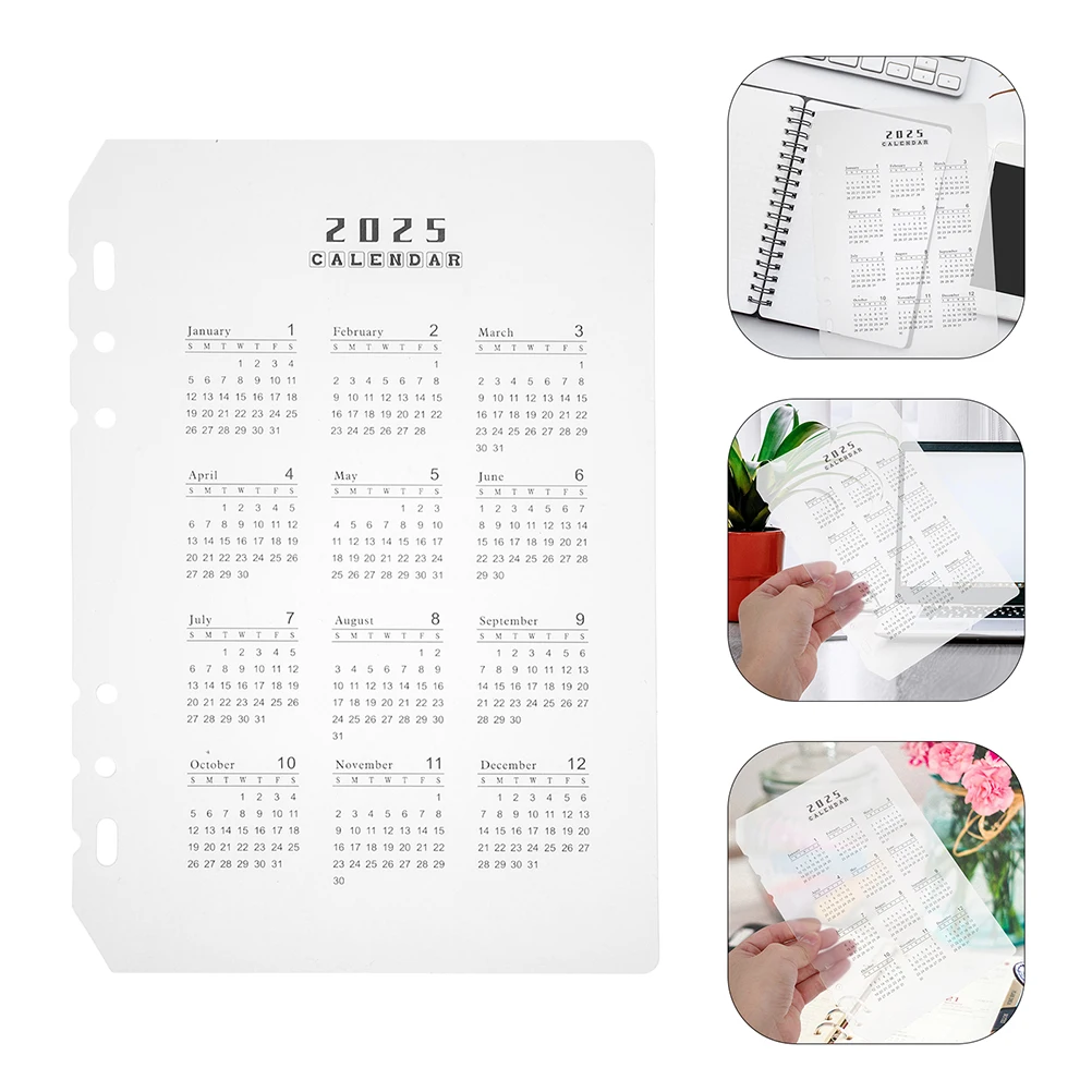 

12pcs Dividers 2025 Frosted Notepad Separators 6-Hole Binder Divider For Daily Planner A5 Calendar Page Refill Multifunctional