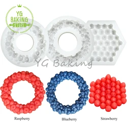 Dorica 3D Raspberry/Blueberry/Strawberry Design Silicone Mousse Mould DIY Fruit Dessert Chocolate Mold Cake Deco Tools Bakeware