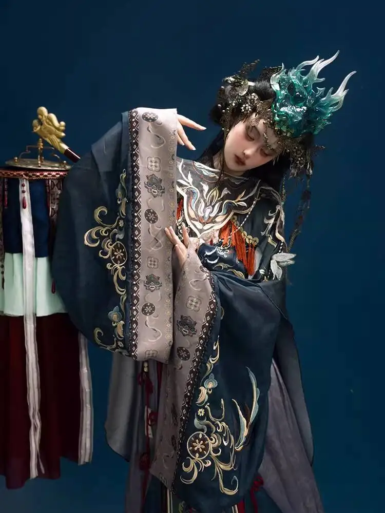 Embroidery Intangible Hanfu Heavy Cultural Heritage Nuo Opera Fairy Costume Han Elements Ethereal and Cosplay Costume Halloween