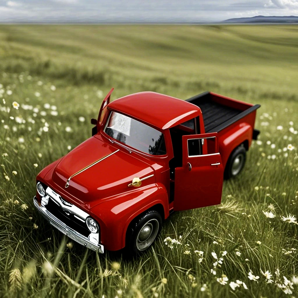 1:36 レッド合金小型ピックアップトラック子供用シミュレーションピックアップモデルおもちゃ/コレクタブル装飾ギフト/迅速な配達