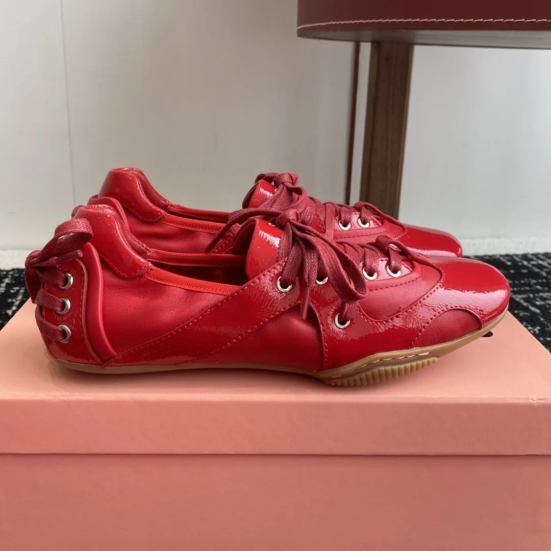 

Women's Runway-style Ballet Flats Bilaria Denim Effect Leather Low Top Sneakers Ballerina Sneakers