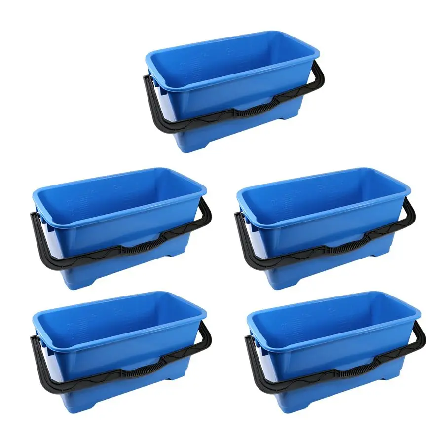 

Professional 6 Gallon Heavy Duty Bucket 5Pack, Large Portable Cleaning Tool with 2 Pour Spouts, ComfortGrip Handle, Essential Co
