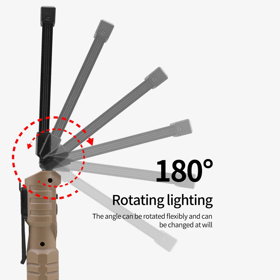 Luz de trabajo LED COB plegable, linterna de inspección magnética portátil, recargable por USB, para acampar al aire libre, reparación de automóviles