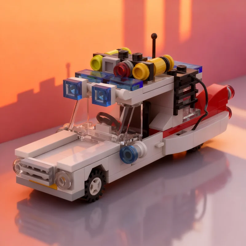 

122 детали MOC Конструктор «Призраковеды» (Экто-1), архитектурный, для самостоятельной сборки, рождественский подарок, креативная развивающая игрушка для детей