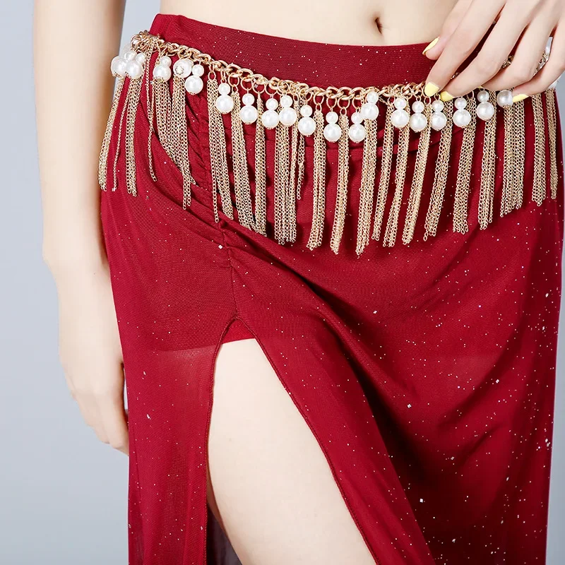 

customized women's adult classical jazz belly dance practice performance suit set beginner's sexy plus size long skirt clothing