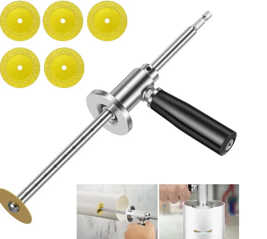 

Stainless Steel PVC Pipe Cutter Tool with 5 Blades - Adjustable Depth, Ergonomic Handle for Smooth Inside Plumbing Cutting