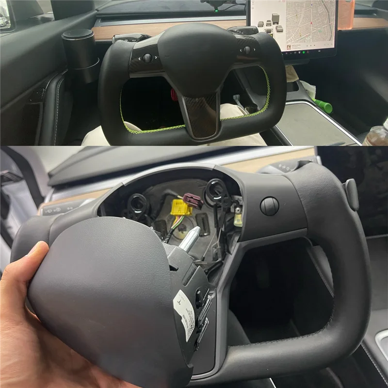 

Yoke Steering Wheel Steering For Tesla Steering Racing Custom Styling No Heating-TCES