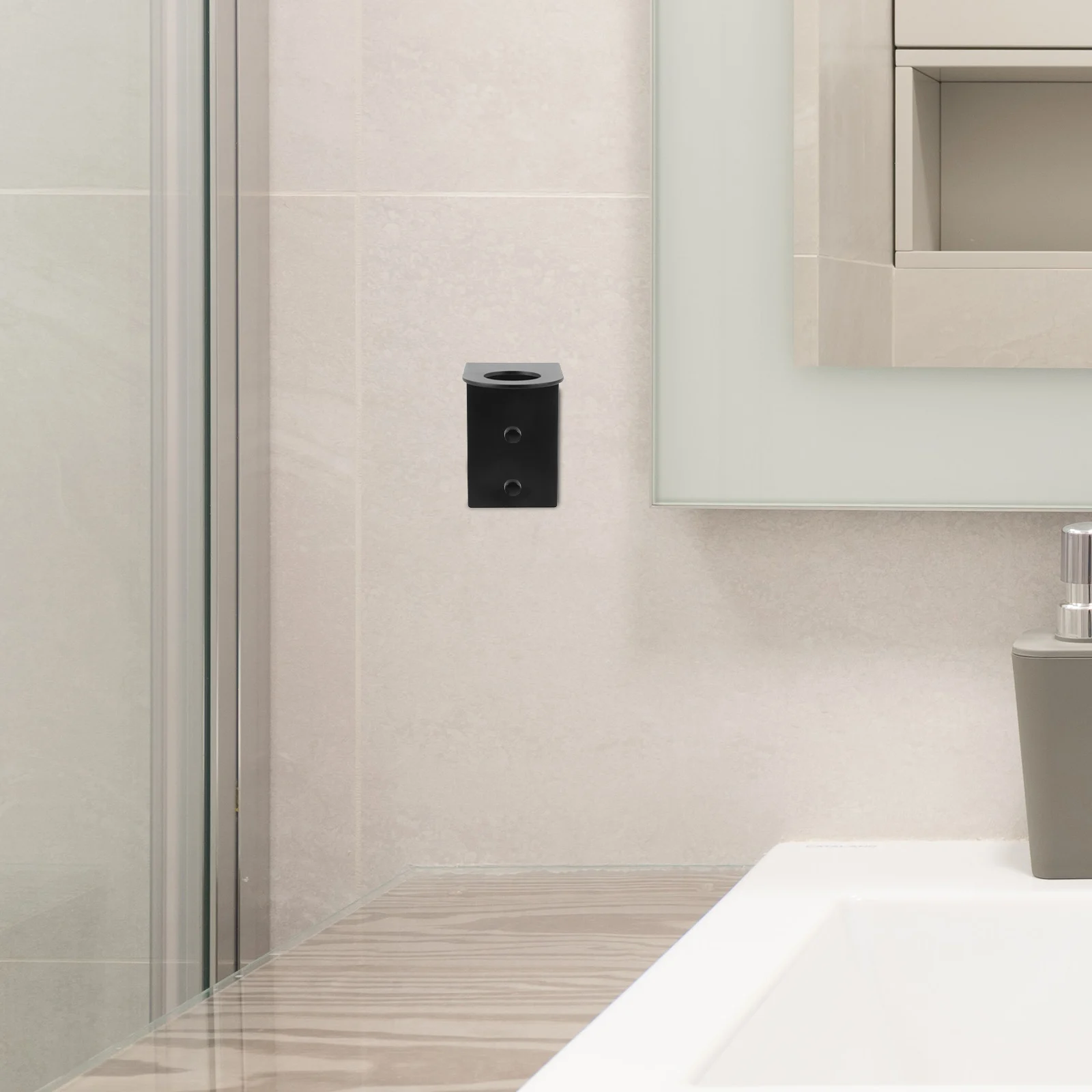 

Soap Dispenser Holder Shampoo Wall Mount for Shower Metal Mounted Wall-mounted Bottle with Hanger Stand Black for Shower Lotion