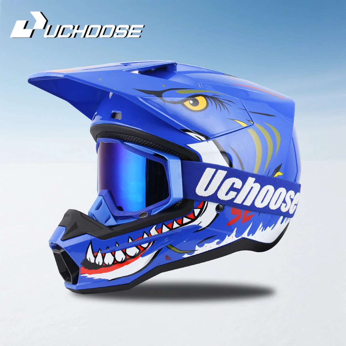 Motorcycle off-road helmet fully covered electric vehicle pulling full helmet mountain downhill all season Gift Off-road goggles