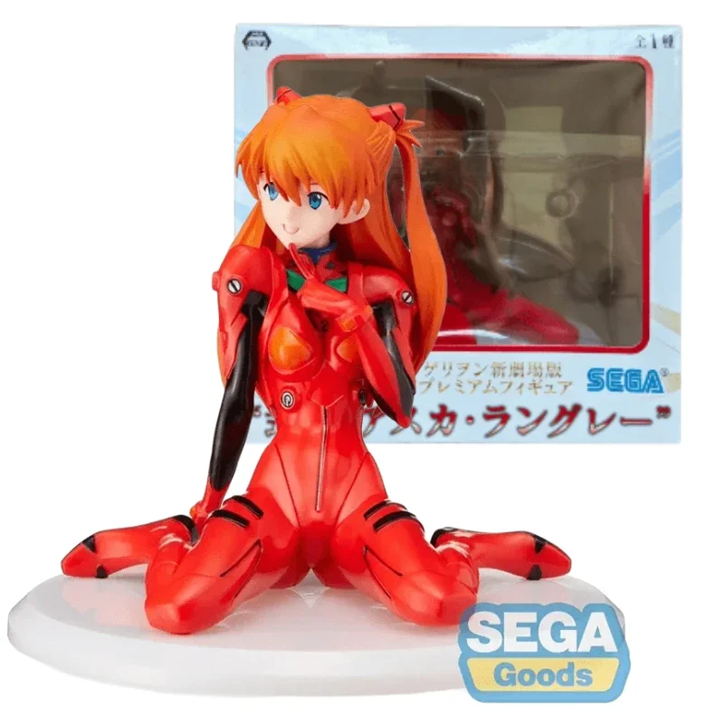 In Stock SEGA Original NEON GENESIS EVANGELION Anime Figure Asuka Langley Soryu Sitting Posture Anime Figure Model Toys Gifts