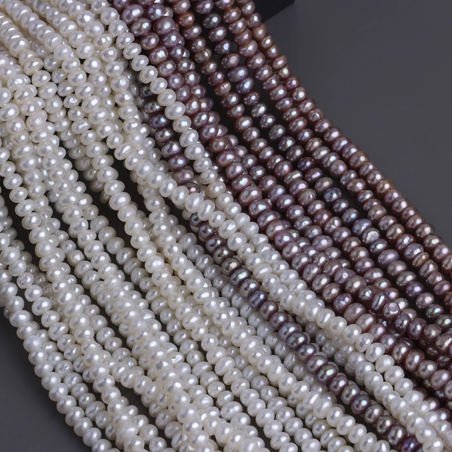 

Strong Light White Bright 4-5mm Special-shaped Flat Beads Natural Freshwater Pearl Abacus Beads Spacer DIY Jewelry Accessories