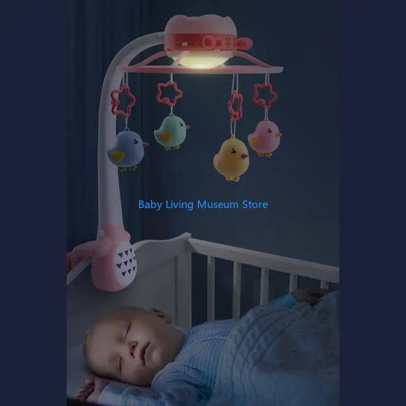 P31C Niemowlę Rattle muzyczne z obrotowym haczykiem Baby Rotary Mobile Crib Hanging Toy