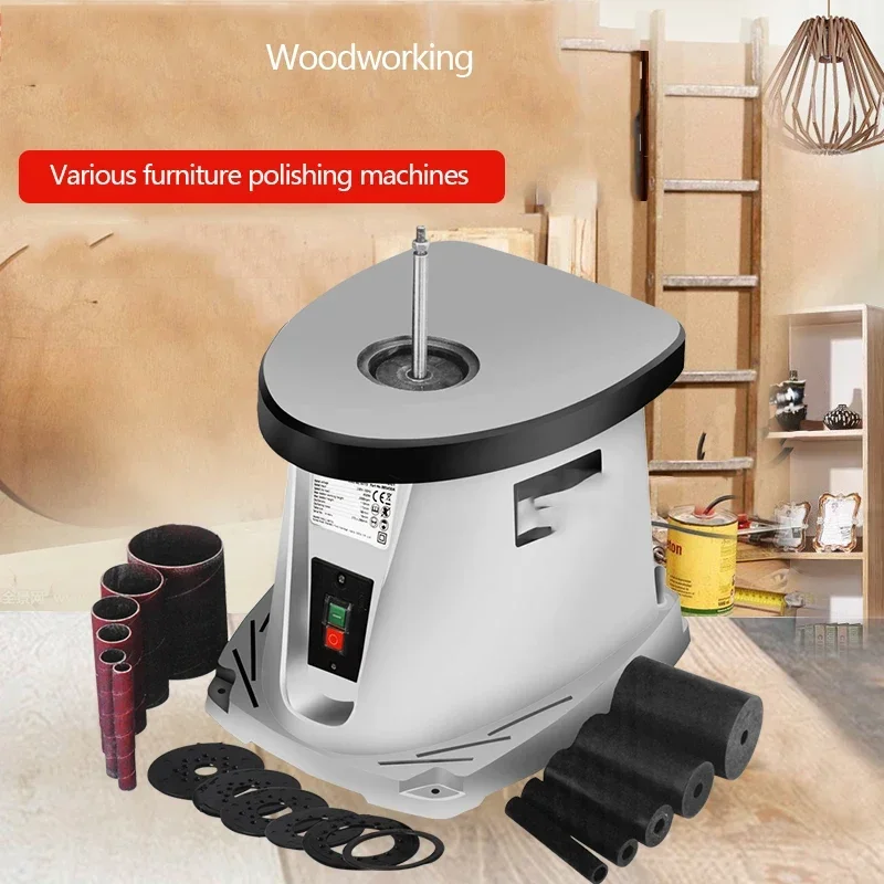 450W Electric Desktop Sand Column Machine Shaft Sanding Machine Woodworking Inner Round Belt Sanding Machine Polishing Tool