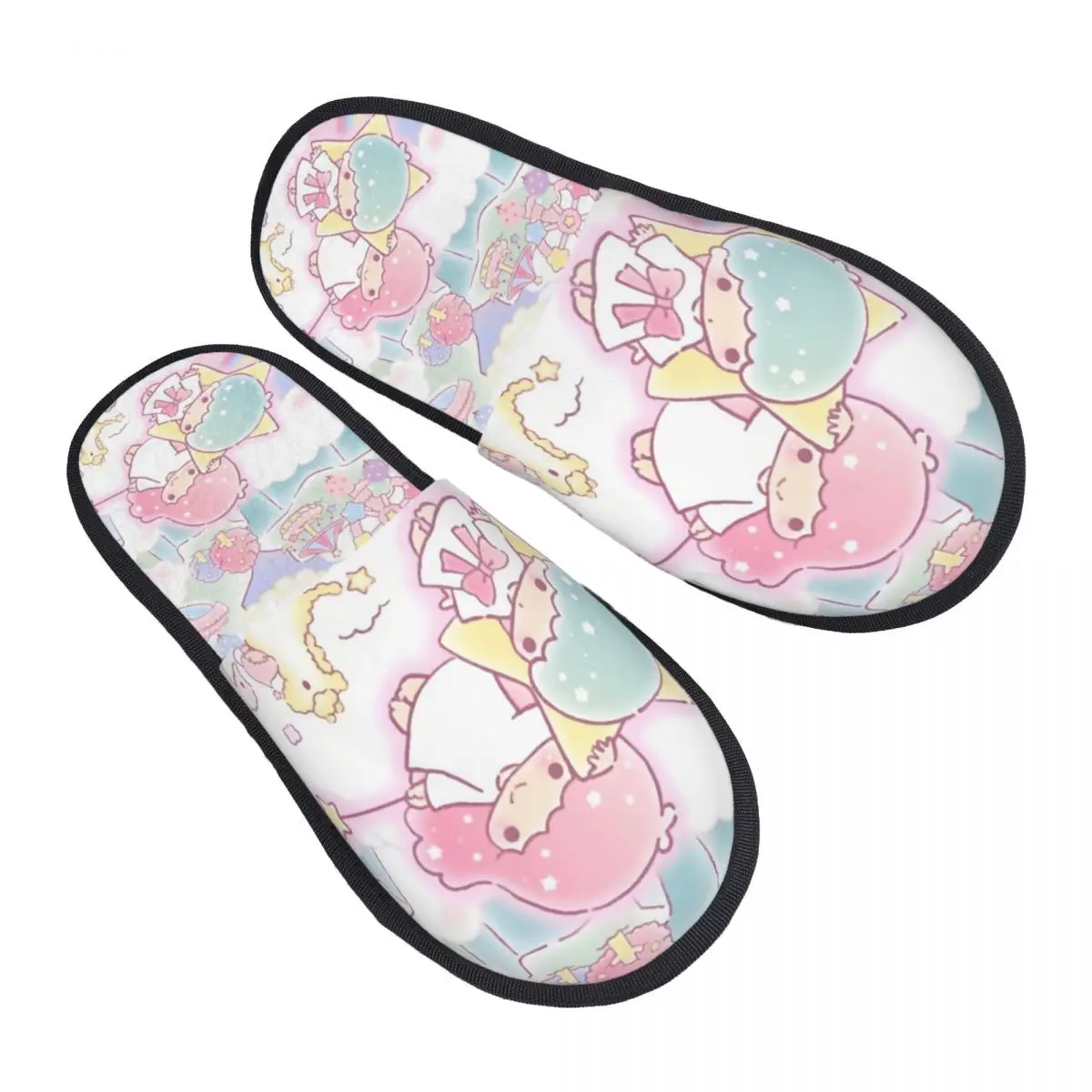 

Женские мягкие теплые домашние тапочки из пены с эффектом памяти Sanrio на заказ Little Twin Stars Sanrio с героями мультфильмов Kiki Lala