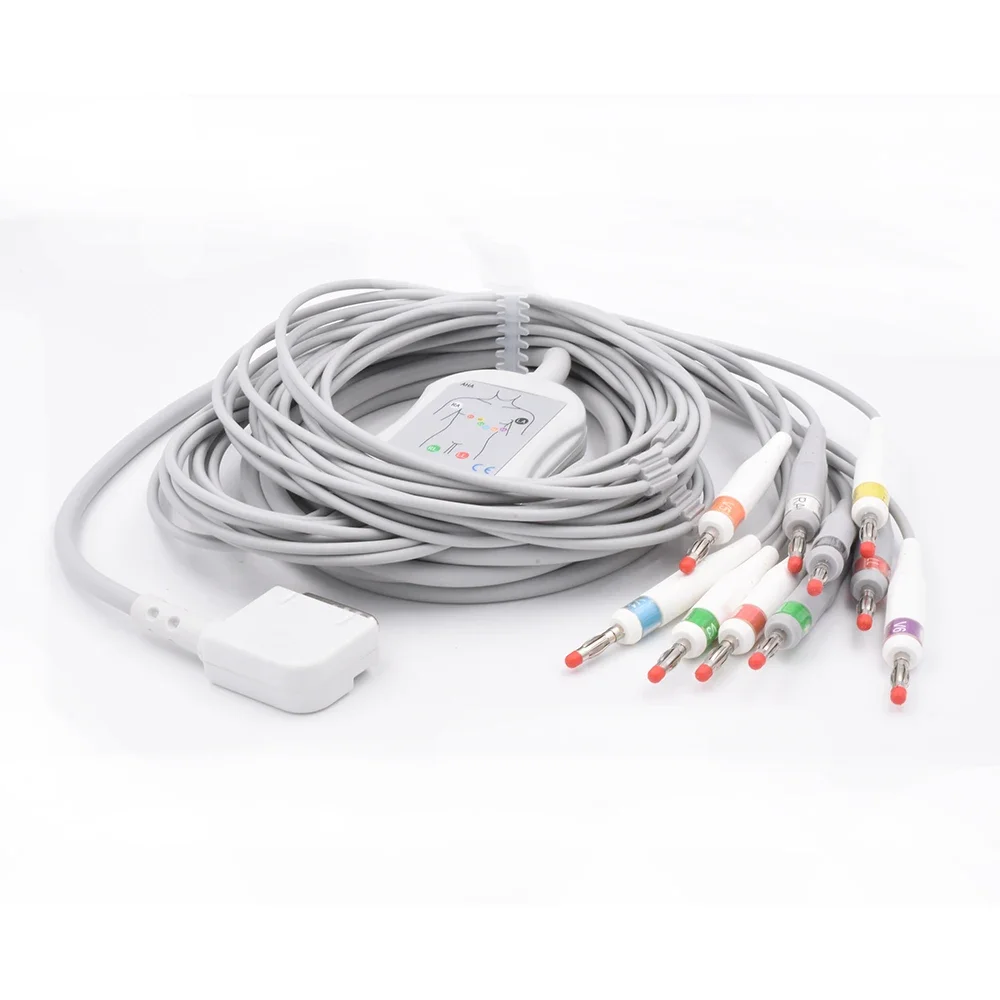 KENZ 110 Compatible  10 Lead EKG Cable ,AHA,Banana 4.0 Connector Fast delivery