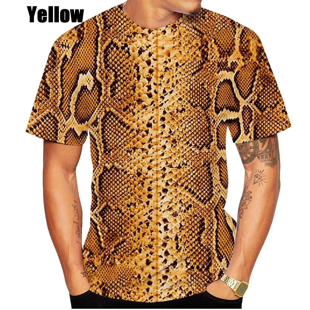 

New Fashion Hot Sale 3D Snake Pattern Men's/women's T Shirt 3D Printing Short-sleeved Round Neck Men's Tops Clothing