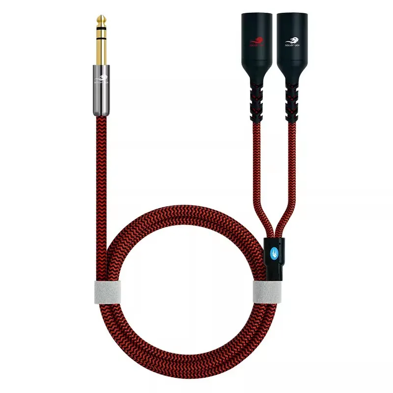 1/4 Inch TRS 6.35mm to Dual XLR Male Audio Cable for Microphone DV Camera Camcorder Stereo System Y Splitter Shielded Cords