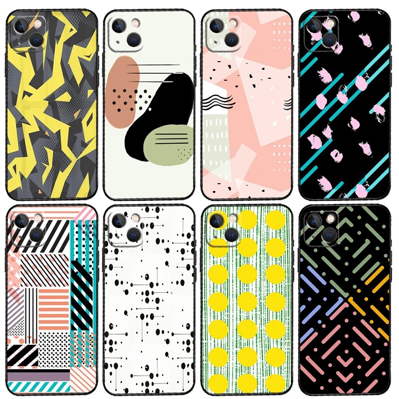 Polka Dots Lines Abstract Art Case For Samsung Galaxy M16 M36 M56 M33 M53 M13 M12 M32 M52 M20 M15 M55 M31 M14 M35 M34 M54