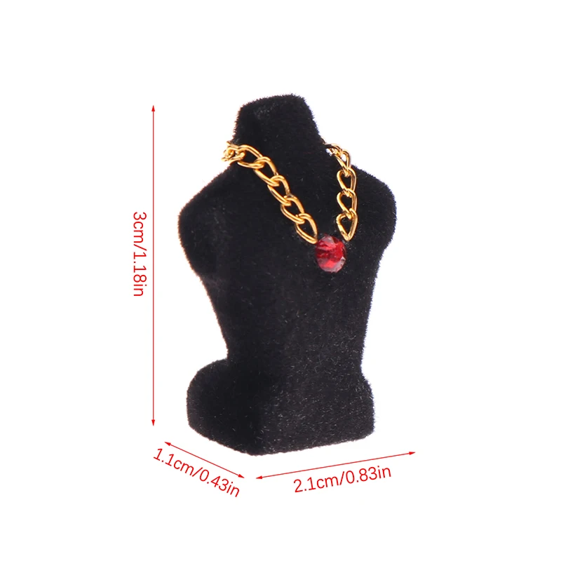 Présentoir de colliers pour maison de poupée, avec collier, support de bijoux, accessoire Micro scène, accessoire Photo, 1/12