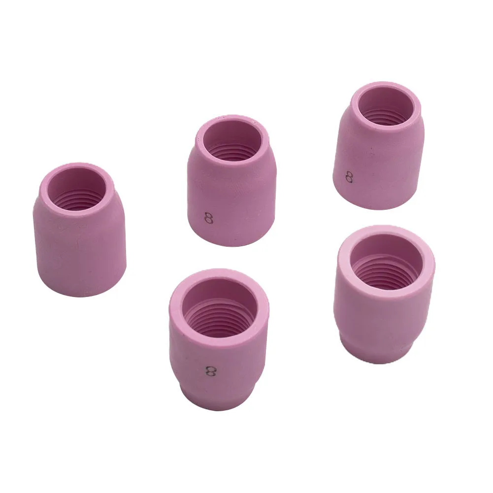 أكسيد الألومنيوم فوهة عدسة الغاز كوب ل WP-9/20/25/17/18/26 TIG شعلة لحام مجموعة 25.5 مللي متر 5 قطعة اكسسوارات السيراميك الوردي