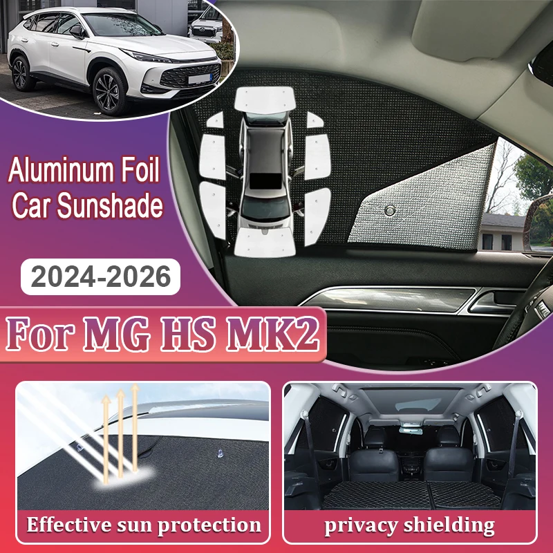 Car Coverage Sunshades For MG HS MK2 Accessories 2024 2025 2026 Auto Window Visor Protection Sun Shade Cover Side Window Curtain