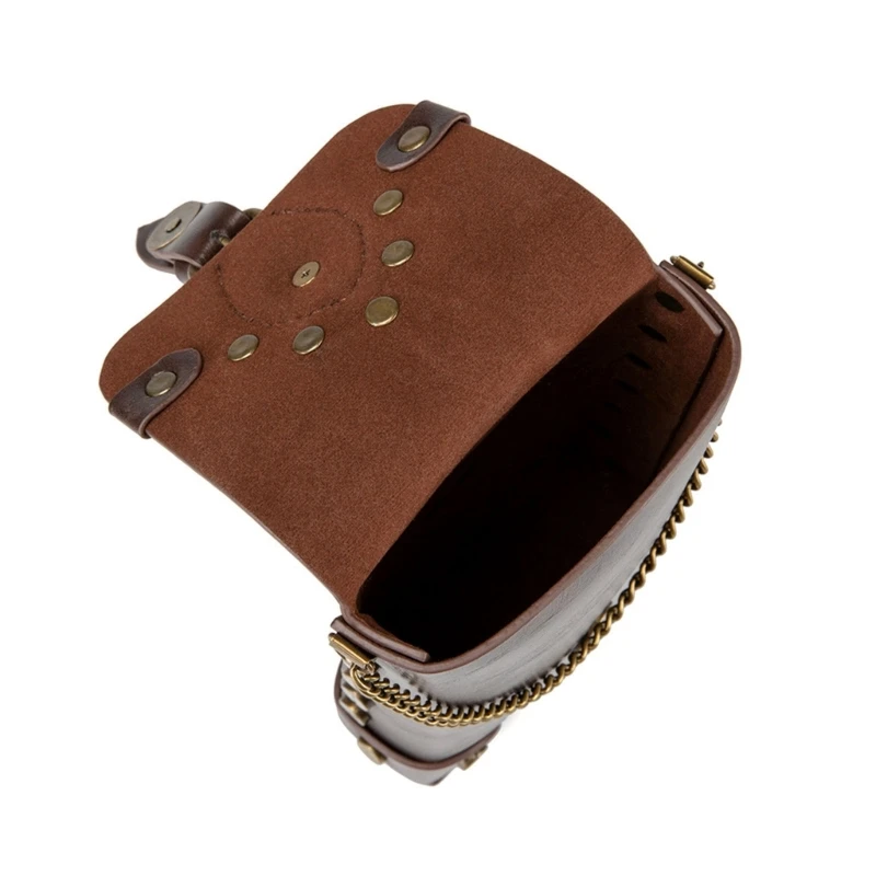 

A3PE Retro Gothic Shoulder Bag for Girls Steampunk Pattern Leather Purse Crossbody Waist Bags with Adjustable Strap