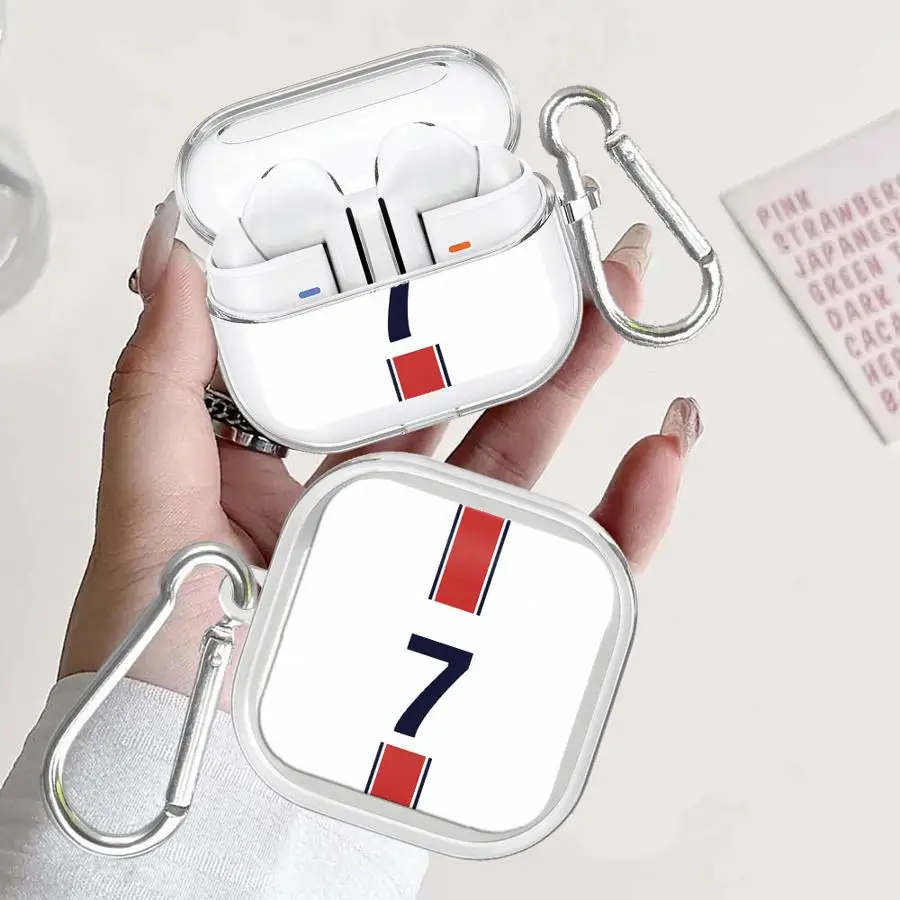 Case For Samsung Galaxy Buds Live 2 3 FE 4 Pro 3Pro 4Pro 2Pro Clear Earphone Cases Cover With Hook Red Stripe7