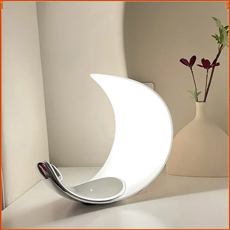 

LED Moon Table Lamp Light Luxury Bedroom Living Room Atmosphere Night Light Reading Table Lamp Led Usb Book Light Clip