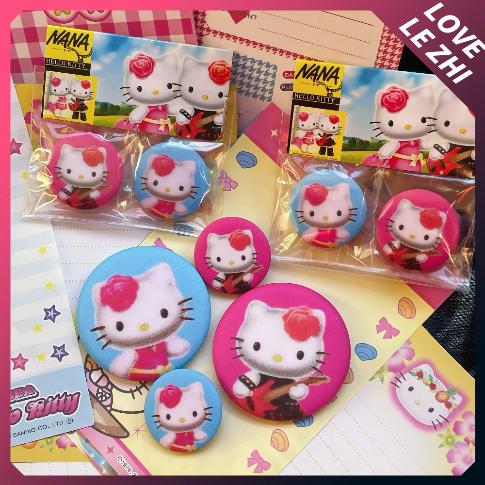 

1Pcs Y2K Cartoon Rock Roll Kt Cat Badge Brooch Creative Funny Anime Figures Pink Blue Badge Clothings Decoration Birthday Gift