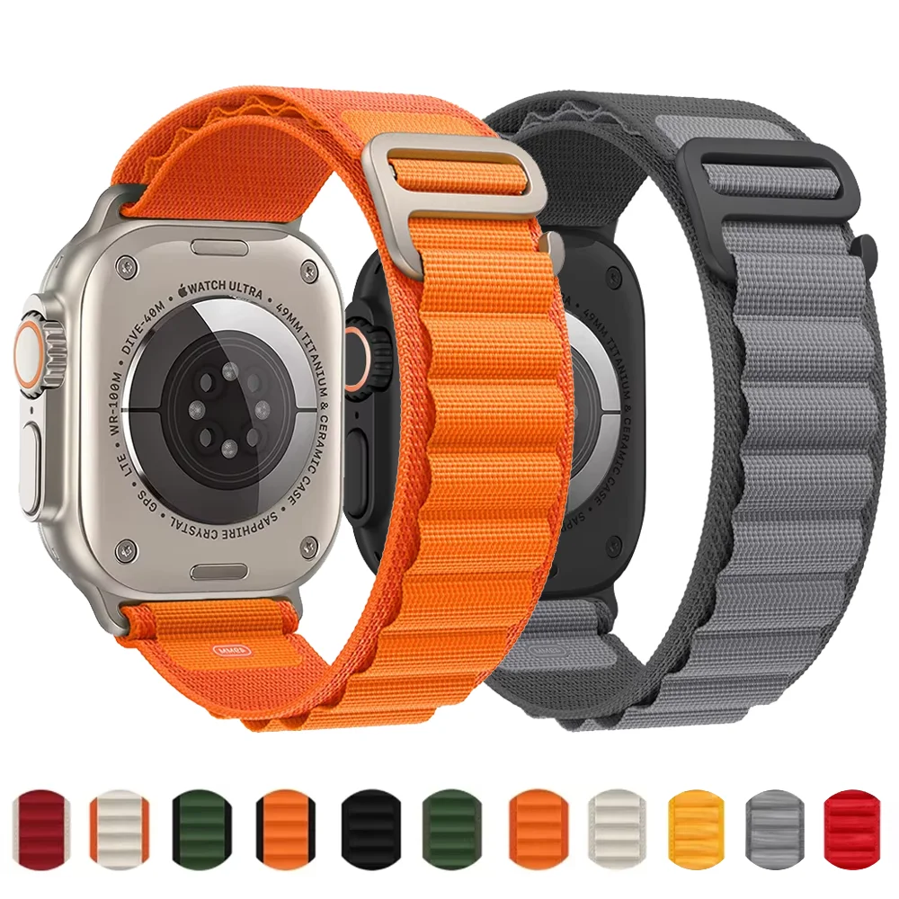 Alpine Nylon Strap for Apple Watch Ultra 3 2 49mm Braided Band iWatch Series 11 10 9 8 7 SE 46mm 42mm 45 44 40 41 38mm Bracelet