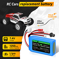 7.4V 1250mAh Lipo Battery for WLtoys Rc Cars A949 A959 A969 A979 K929,Exceed RC, Emaxx, Bandit, Rustler version, Racing Truck