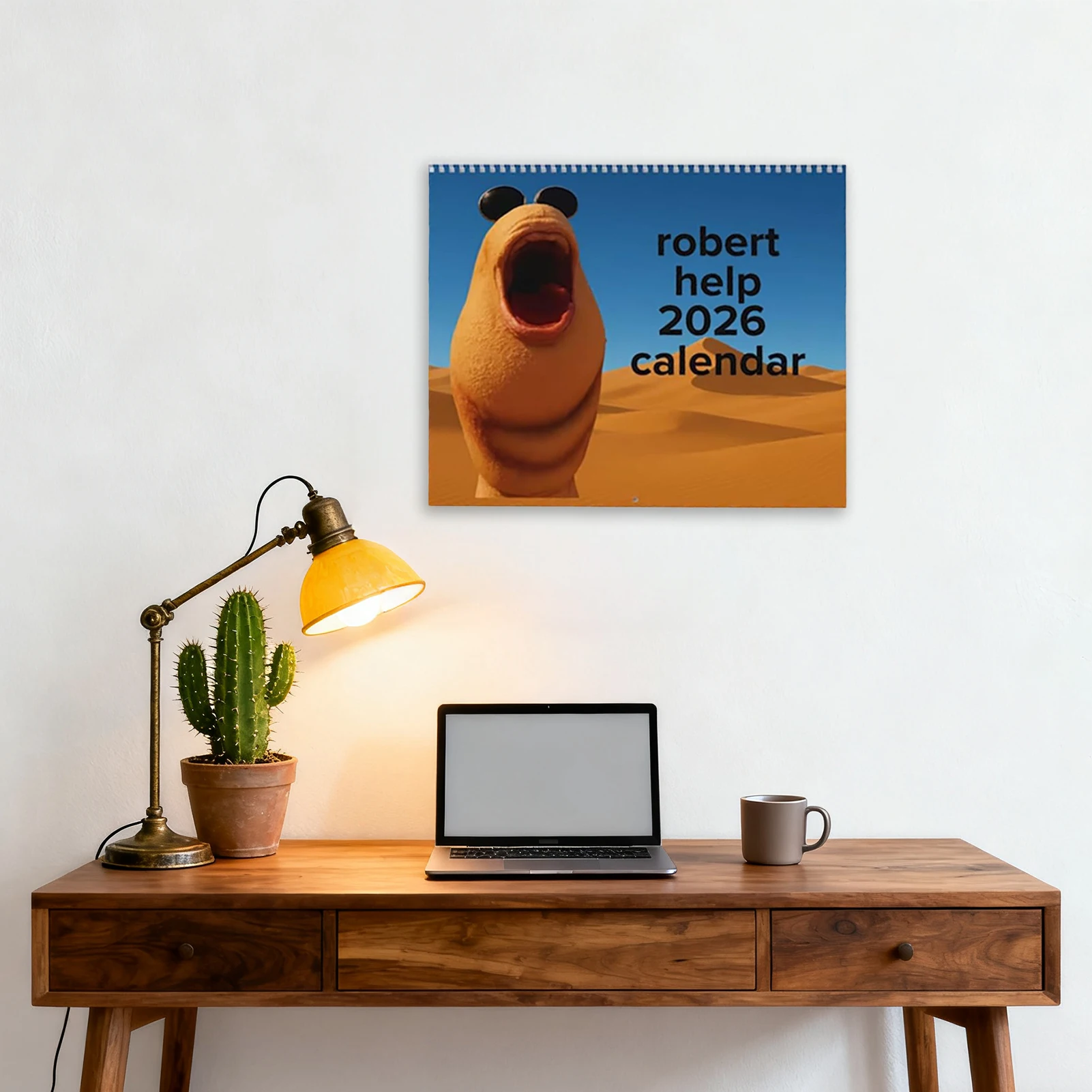 Marcus The Worm 2036, настенный календарь, забавный персонаж, стильный плакат, планировщик даты с подвесной металлической втулкой для домашнего офиса, общежития