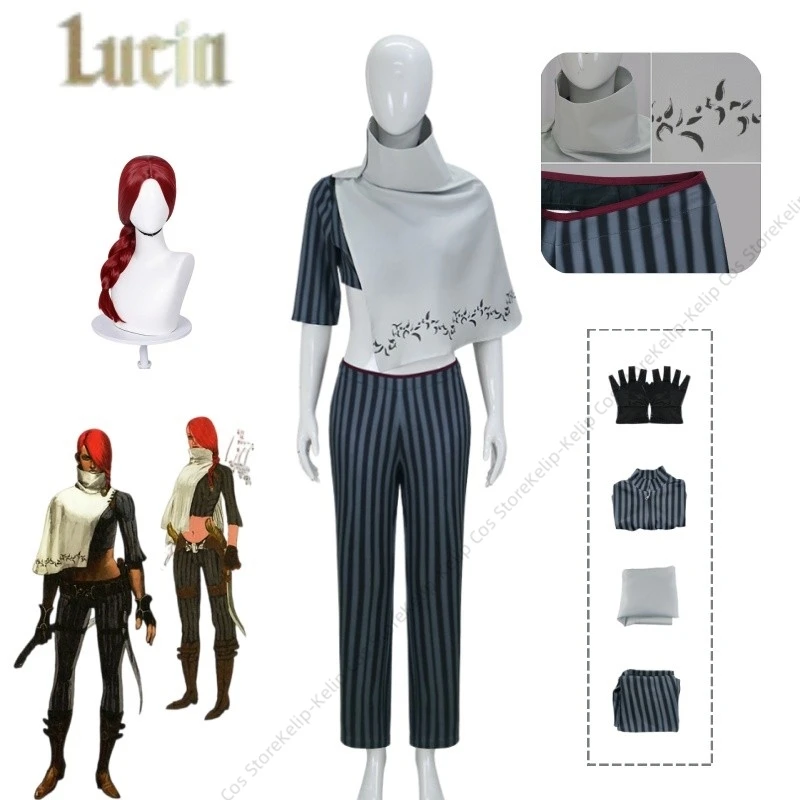 Costume de cosplay Lucia de Devil May Cry 2, tenue de guerrier du clan gardien, costume de personnage de jeu vidéo, tenue de jeu de rôle féminine, équipement d'Halloween