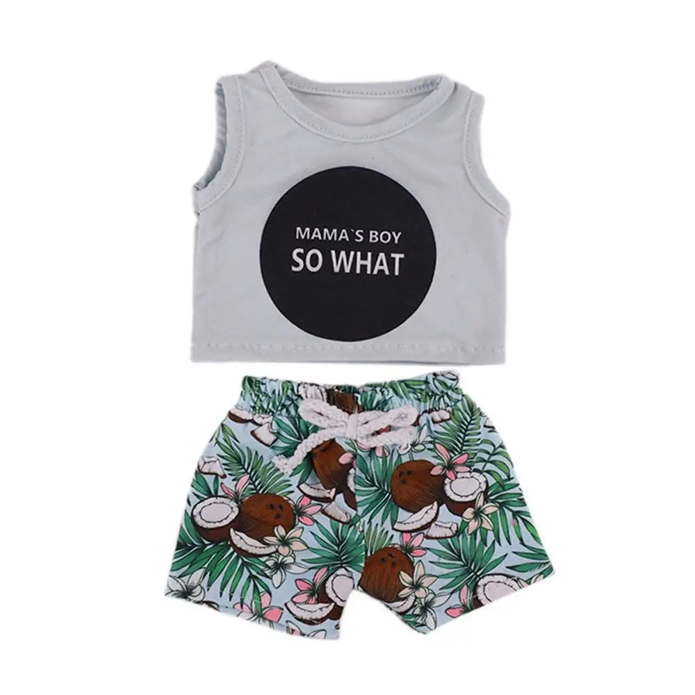 

Cute Summer Suit Boy Doll Cloth Little Boy Outfit 18 Inch Doll Cloth Casual 43cm Christmas Gift