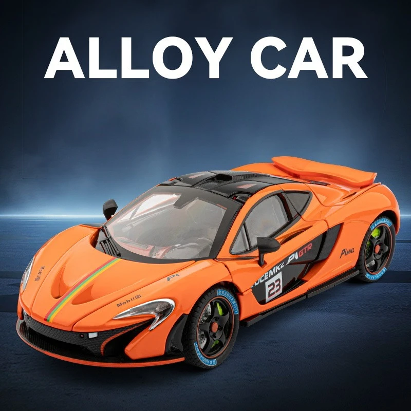 

Simulation 1:24 McLaren P1 alloy sports car sound and light model toy boy gift large ornament