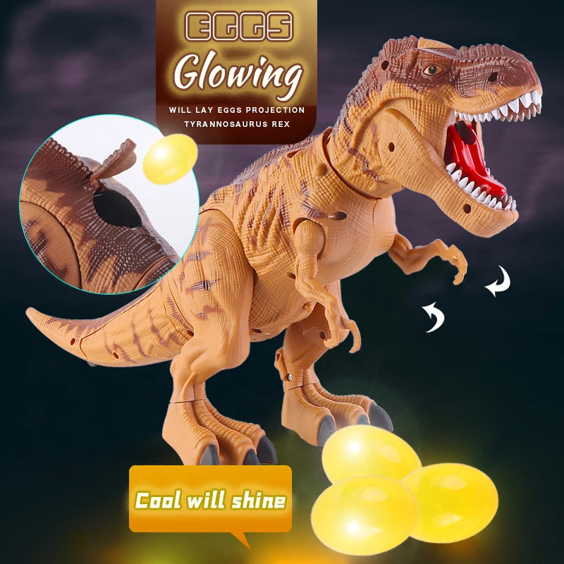 Large Electric Dinosaur Toys Walking Jet Dinosaur World With Mechanical Voice Tyrannosaurus Rex Luminous Egg Children Baby Gifts